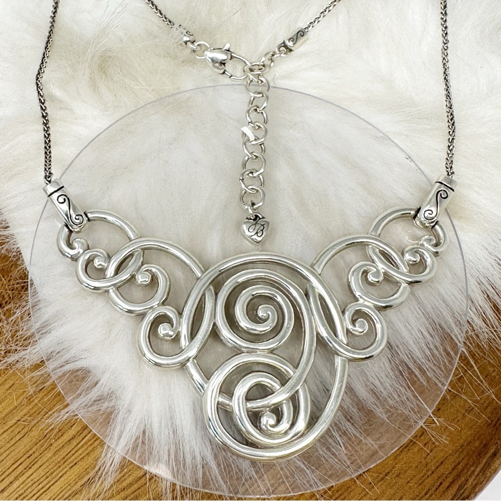 Brighton Open Scroll Statement Collar Necklace Si… - image 5